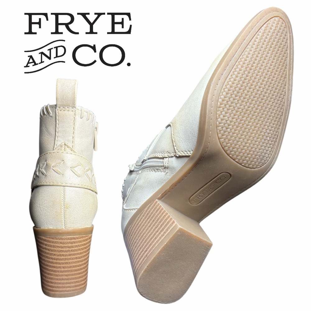 Frye and Co. Women's Cream Palma Stacked Heel Boots - Size 6M - Picture 5 of 5